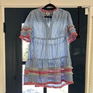 Tuckernuck Striped Ruffle Collar dress